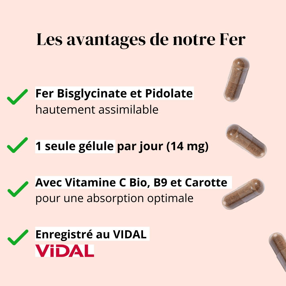 Hierro + Vitamina C, B9 y zanahoria