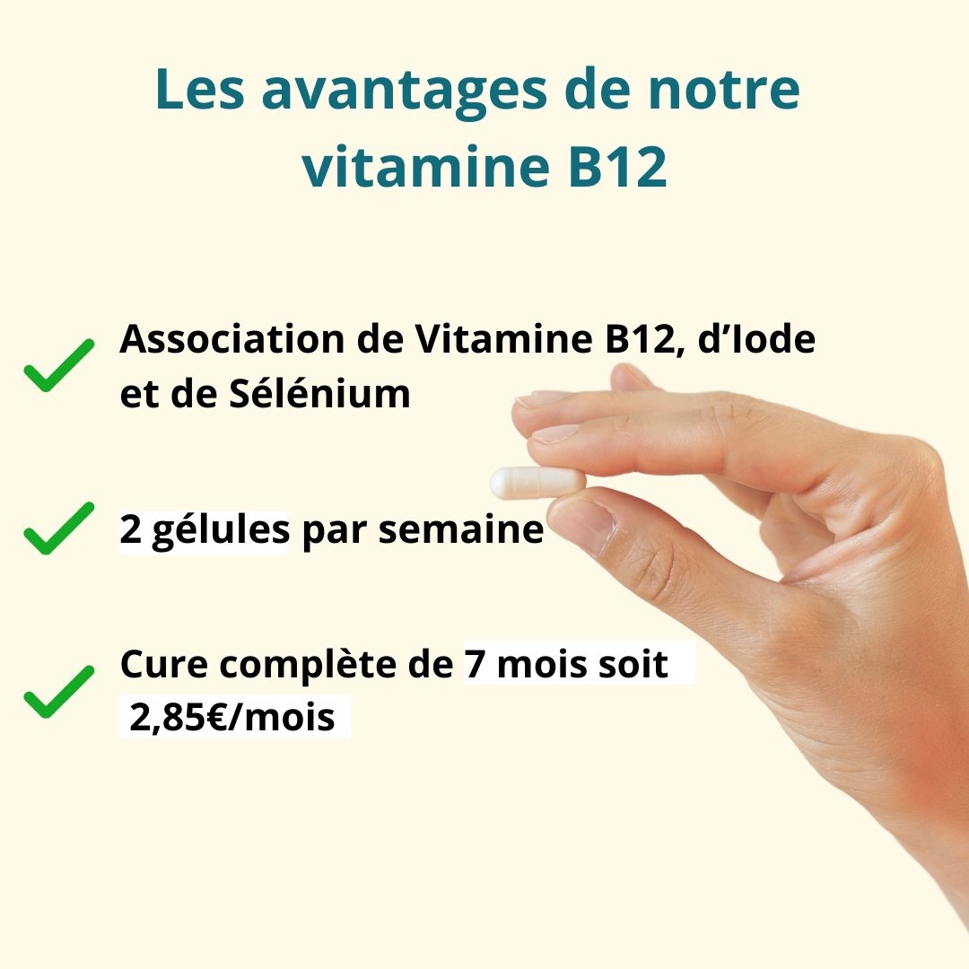 Vitamine B12 Vegan (1000 µg) + Iode et Sélénium