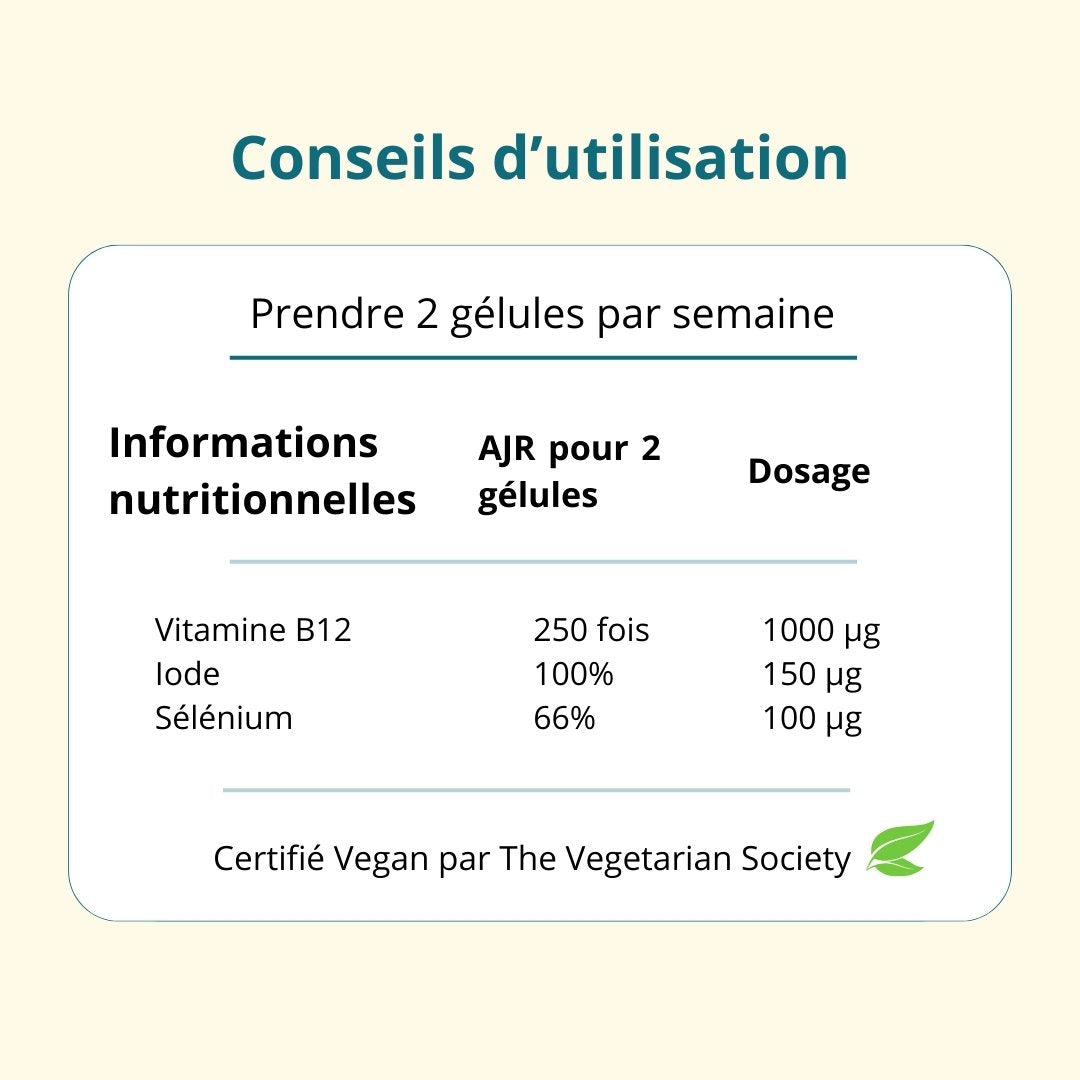 Vitamin B12 (1000 µg) + Iodine and Selenium